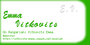 emma vitkovits business card